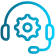 logo cuffia con rotella interna per simboleggiare customer care